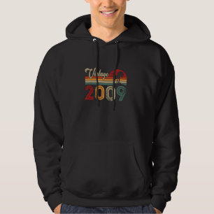 Vintage Born In 2009 Retro 16th Birthday Gifts 16 Hoodie