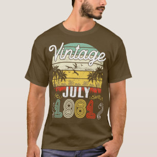 Vintage Born In July 1961 Happy Birthday 59 Years T-Shirt