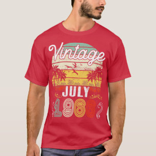 Vintage Born In July 1966 Happy Birthday 54 Years  T-Shirt