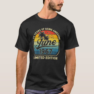 Vintage Born In June 1967 Retro 54 Years Old 54Th T-Shirt