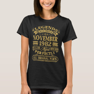 Vintage Born In November 1982 Man Myth Legend 39 Y T-Shirt