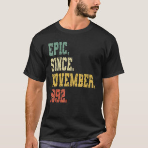 Vintage Born In November 1992 Men Women 30 Years T-Shirt