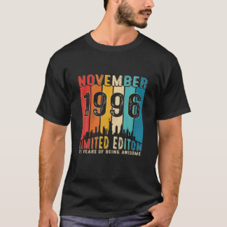 Vintage Born In November 1996 25Th Birthday 25 Yea T-Shirt