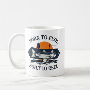 Vintage Born to Fish Built to Reel Coffee Mug