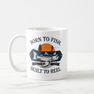 Vintage Born to Fish Built to Reel Coffee Mug