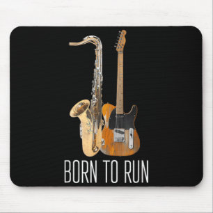 Vintage Born to Run Saxophone Music Amp Guitar Mouse Mat