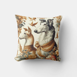 Vintage Borzoi Dog Illustration Cushion