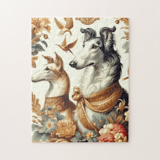 Vintage Borzoi Dog Illustration Jigsaw Puzzle (Vertical)