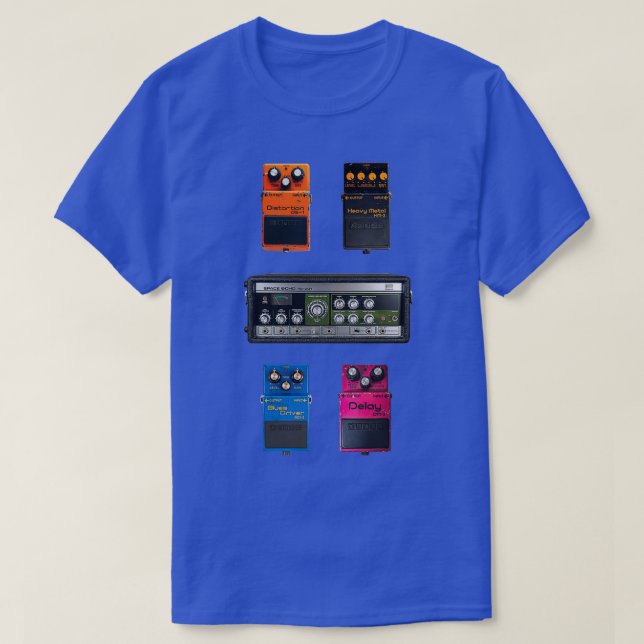 Vintage Boss Guitar Pedals Set T-Shirt (Design Front)