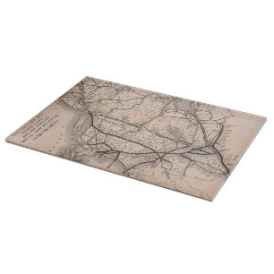 Vintage Boston and Montreal Railroad Map (1887) Cutting Board