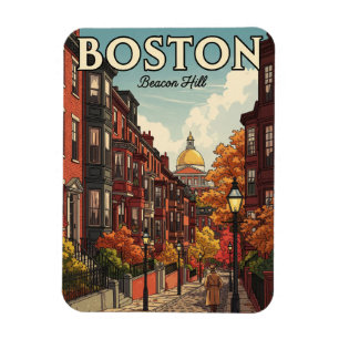 Vintage Boston Beacon Hill Travel Magnet