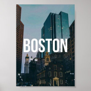 Vintage Boston Cityscape Print - Historic Architec