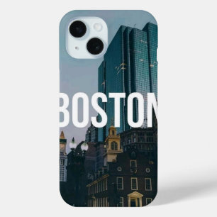 Vintage Boston Cityscape Print - Historic Architec iPhone 15 Case