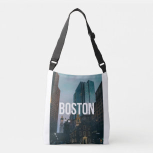 Vintage Boston Cityscape Print - Historic Architec Crossbody Bag