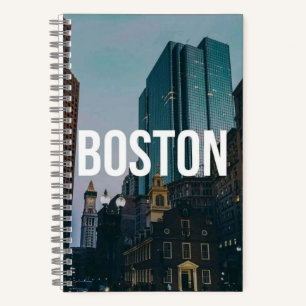 Vintage Boston Cityscape Print - Historic Architec Notebook
