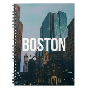 Vintage Boston Cityscape Print - Historic Architec Notebook