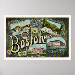 Vintage Boston Frog Pond Print