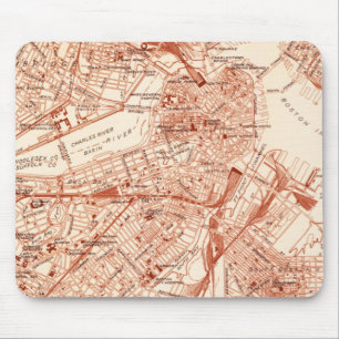 Vintage Boston Map Mouse Mat