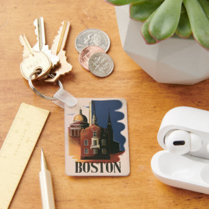 Vintage Boston, Massachusetts Paul Revere's Ride Key Ring