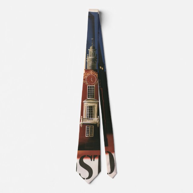 Vintage Boston, Massachusetts Paul Revere's Ride Tie (Front)