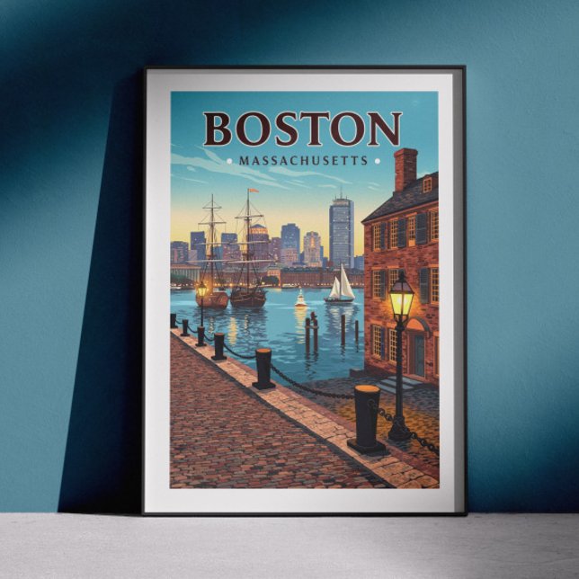 Vintage Boston Massachusetts Poster (Creator Uploaded)