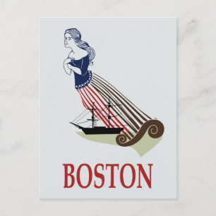 Vintage Boston Massachusetts Retro Travel Postcard