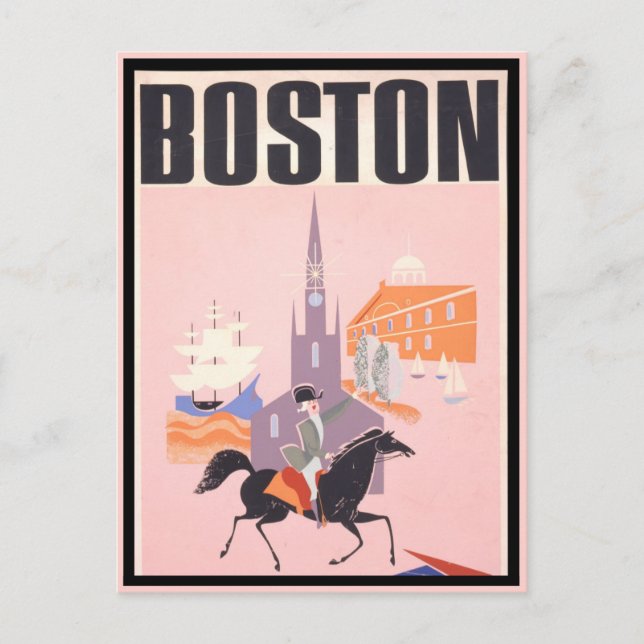 Vintage Boston Massachusetts Travel Postcard (Front)