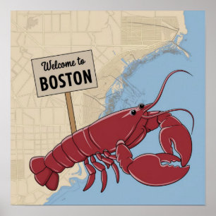 Vintage Boston Massachusetts, Welcome to Boston  Poster