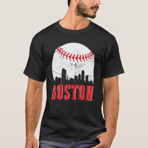 Vintage Boston Skyline Baseball Game Day T-Shirt