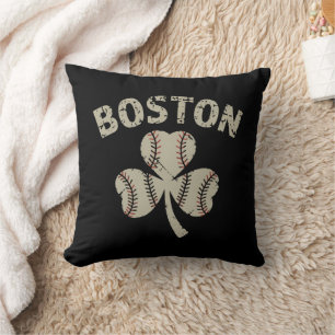 Vintage Boston St Patrick's Day Irish Shamrock Cushion