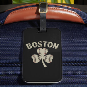 Vintage Boston St Patrick's Day Irish Shamrock Luggage Tag