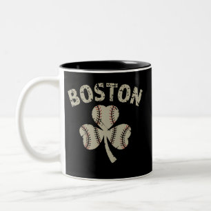 Vintage Boston St Patrick's Day Irish Shamrock Two-Tone Coffee Mug