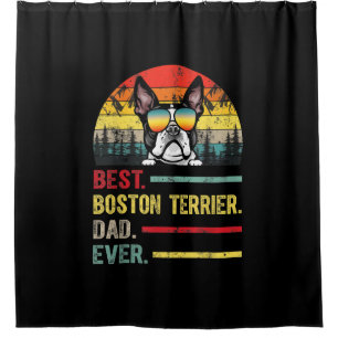 Vintage Boston Terrier Dog Lover Fathers Day Gifts Shower Curtain