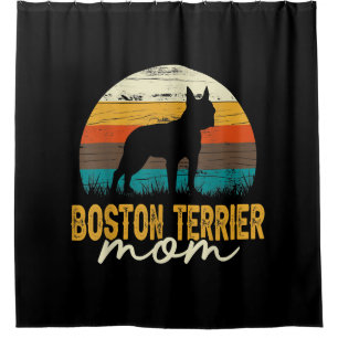 Vintage Boston Terrier Mum Dog Lover Mothers Day Shower Curtain