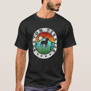Vintage Boston Terrier Retro Dog Mom Dad T-Shirt