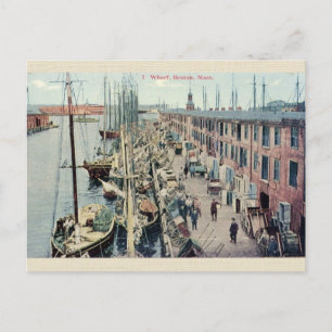 Vintage Boston Wharf Postcard