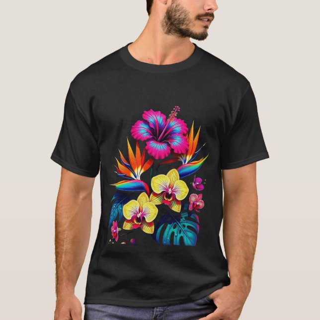 Vintage Botanical All-Over Pattern T-Shirt (Front)