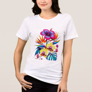 Vintage Botanical All-Over Pattern T-Shirt Tri-Blend Shirt