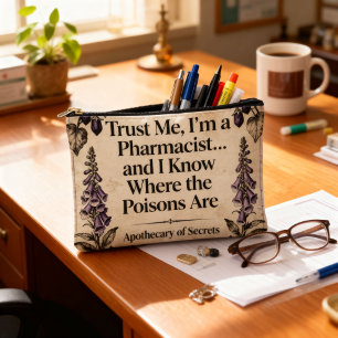 Vintage Botanical Apothecary Pharmacist Quote Accessory Pouch