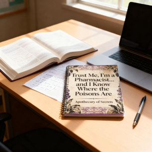 Vintage Botanical Apothecary Pharmacist Quote Notebook