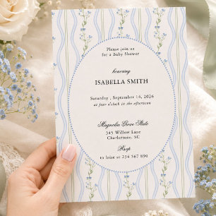 Vintage Botanical Baby Shower Invitation
