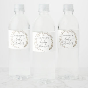 Vintage Botanical Baby Shower Water Bottle Labels