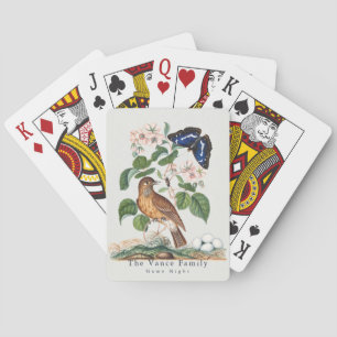 Vintage Botanical Bird Custom Family Game Night Playing Cards