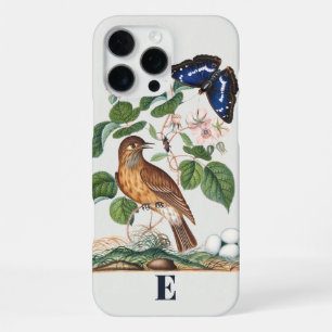Vintage Botanical Bird Custom Monogram Aesthetic iPhone 16 Pro Max Case