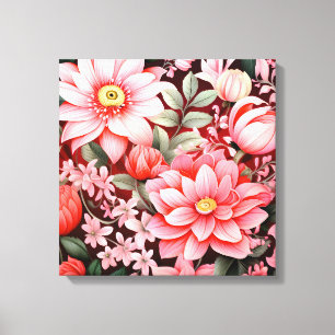 Vintage Botanical Blooming Flower Garden Canvas Print