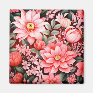 Vintage Botanical Blooming Flower Garden Magnet