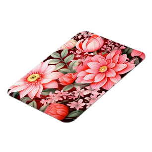 Vintage Botanical Blooming Flower Garden Magnet