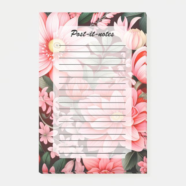 Vintage Botanical Blooming Flower Garden Post-it Notes (Front)