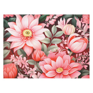 Vintage Botanical Blooming Flower Garden Tablecloth