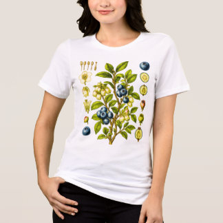 Vintage Botanical Blueberry Illustration Tri-Blend Shirt